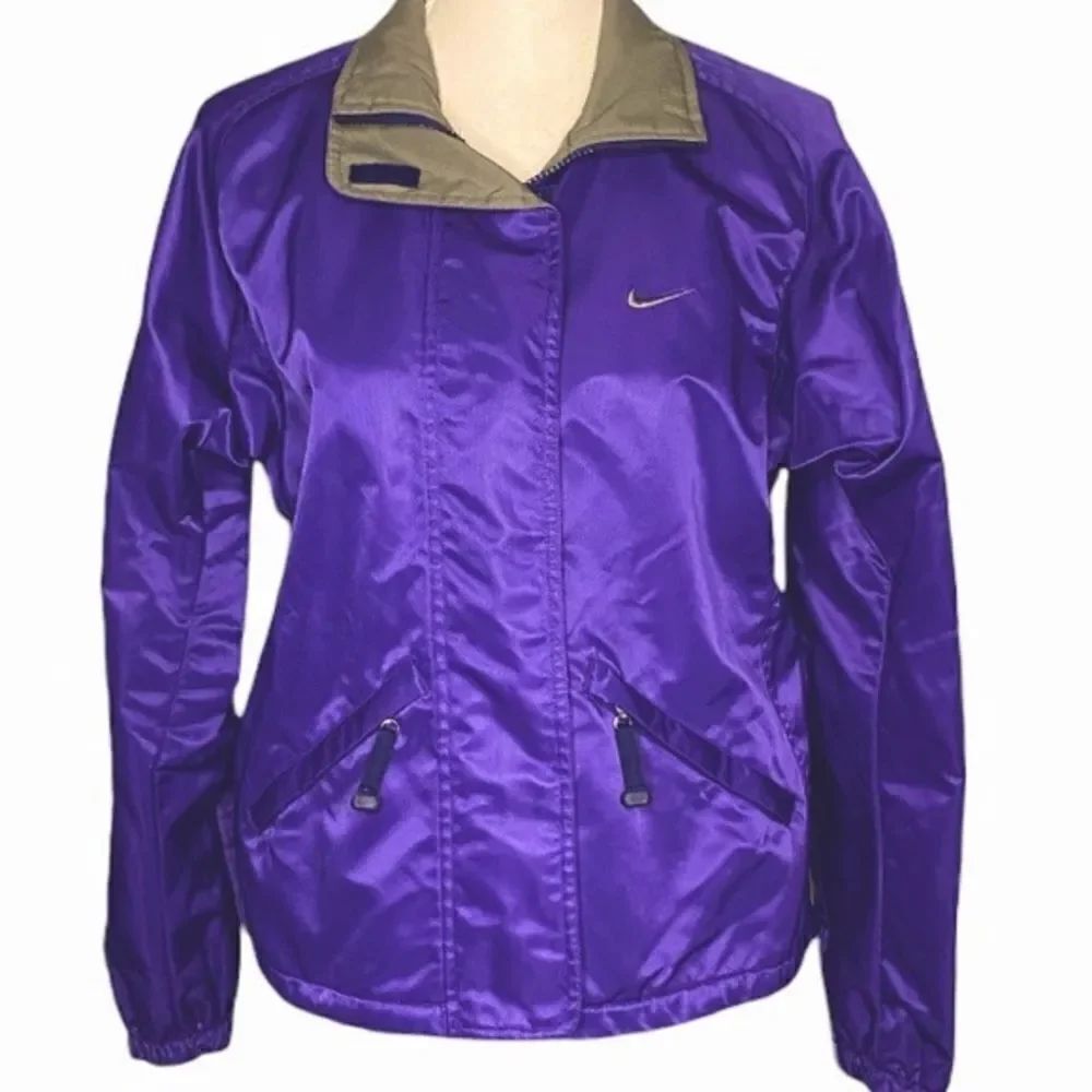Nike Wm’s Sz Sm 4-6 Purple Nylon Full Zip Windbreaker Jacket